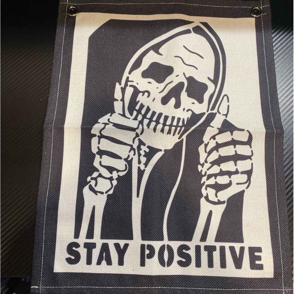 Ralxion Aesthetic Tapestry STAY‎ POSITIVE GRIM REAPER
